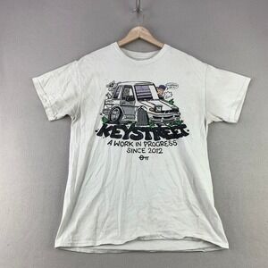 Key Street Work In Progress Graphic Tee Mens Medium White Honda JDM Stance Japan